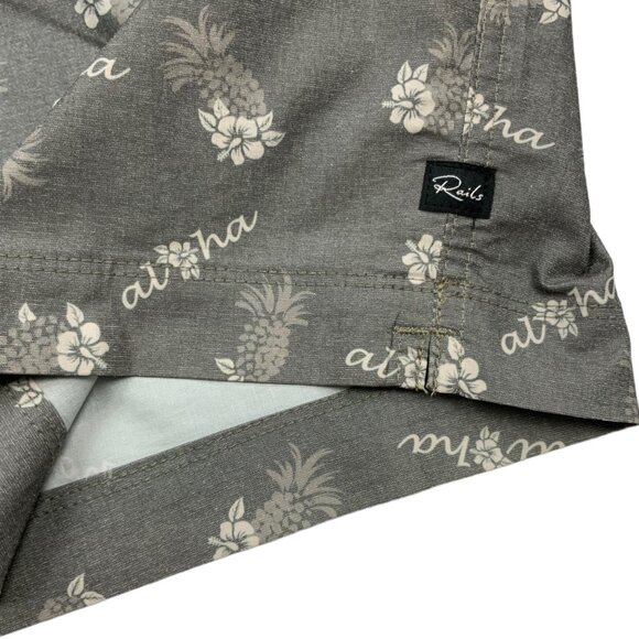 Rails Aloha Pineapple Kian Swim Trunks Short 2XL XXL Kian Gray NEW - Picture 9 of 12
